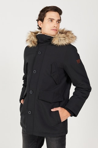 Wrangler Regular Fit Normal Kesim Dik Yaka Erkek Siyah Parka Mont W4D0Wx100 Siyah