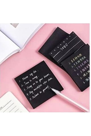 Ofisinn Siyah Yapışkanlı Kare Not Kağıdı Postit 75x75 Siyah Postit 50 Yaprak 2 Adet