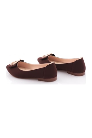 Dgn K05 Kadın Taşlı Babet Kahve Zara