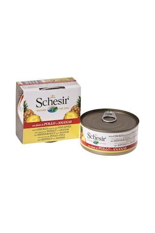 Schesir Tavuklu ve Ananaslı Konserve Yetişkin Köpek Maması 150 G