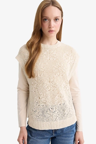 Defacto Bisiklet Yaka Nakışlı Triko Süveter F3296ax25aubg168 Bej