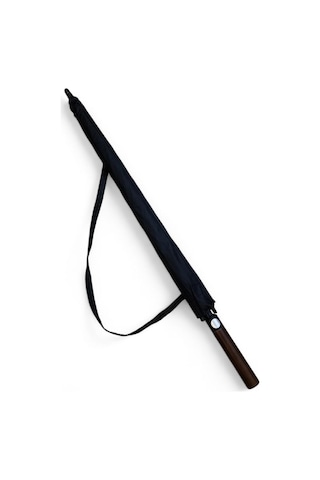 Baginn Erkek Şemsiye Siyah Renk Baston Protokol Şemsiye 110 Cm Çap 95 Cm Boy Çift Tenteli 8 Telli 001