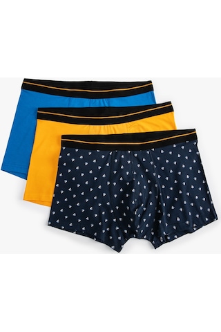 Koton 3'Lü Boxer Seti Marin Baskılı Çok Renkli Lacivert 4Slm90056Mk 4Slm90056Mk709