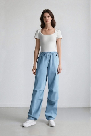 Defacto Jogger Yüksek Bel Bilek Boy Paraşüt Jean Pantolon C1321AX24SMNM39 Mavi