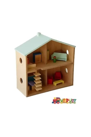 Wood&joy Renkli Evcilik Evi-mint Yeşili