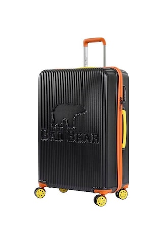 Bad Bear Logo Suitcase 23.01.80.001s Siyah Büyük Boy Tekerlekli Abs Valiz 95 Lt. Siyah