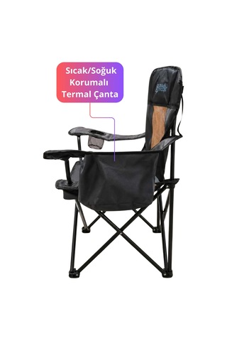 Gray Wolf Sıcak/soğuk Korumalı Termal Çantalı Dayanıklı Lüks Kamp Sandalyesi Antrasit