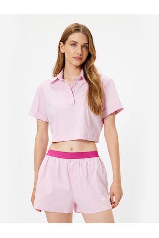 Koton Boxer Şort Pijama Altı Standart Lastikli Bel Pamuklu Bol Kalıp Pembe 4slk80069mw Gül