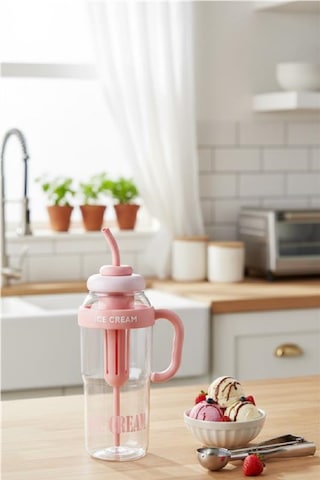 Valletta Longinus Bpa İçermez Kolay Taşınabilir  Bölmeli Su Matarası 1300ml 1.3l Pembe Pembe