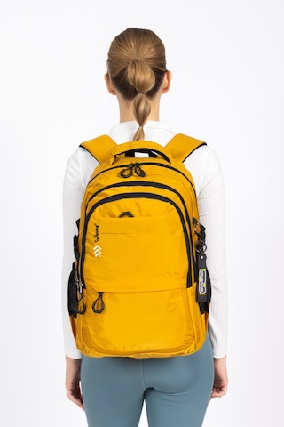Fermuarlı Geniş Bölmeli Spor & Okul Sırt Çantası Hafif, Ergonomik Ve Dayanıklı Tasarım - Sarı Sarı