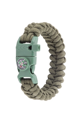 Paracord Haki Yeşil Bileklik Pusula Ateş Başlatıcı Magnezyum Çok Renkli