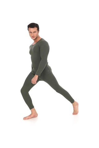 Sauna Suit Unisex Termal Içlik, Kışlık Sıcak Tutan Pamuklu Yakmayan, Termal Takım, Termal Fanila Iclik Haki