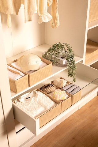 Serstil 6'lı Çekmece Içi Düzenleyici Organizer Set - Çok Amaçlı Dolap Içi Kutu Seti - Bej Martı Martı Bej