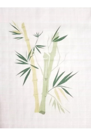 Yeşil Beyaz Yaprak Desenli Mutfak El Kurulama Bezi