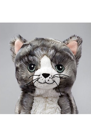 Peluş Kedi Yumuşak Oyuncak. Gri-Beyaz Meridyendukkan Oyuncak Kedi