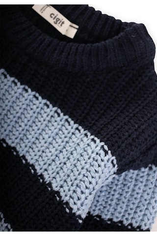 Selanik Çizgili Triko Kazak 2-8 Yaş Lacivert Lacivert