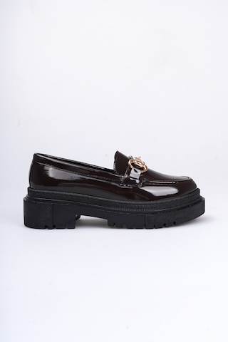 Nonte Kadın Rugan Loafer A005-k1001 Acı Kahverengi