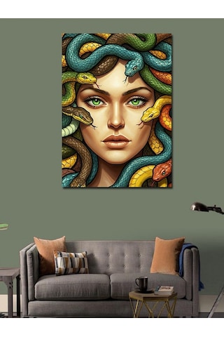 Kanvas Tablo Medusa Ve Yılan Saçlar 50cmx70cm