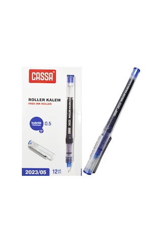 Cassa 2023 İğne Uçlu Roller Kalem 0.5 Mavi 12 Adet