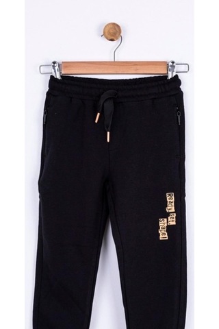 Erkek Çocuk Beli Paçası Lastikli Pamuklu Shape Eşofman Altı-13391-siyah