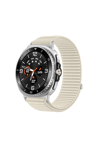 Caseonn Samsung Galaxy Watch 8 44mm Kordon Hasır Kumaş Nylon Kayış Starlight