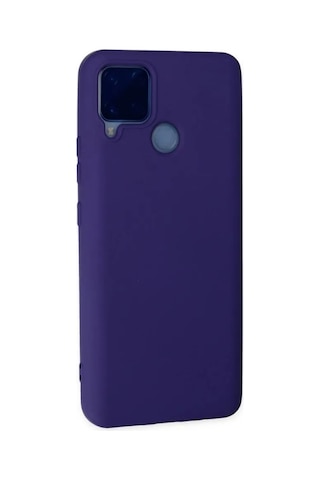 Jenerik Realme C15 Kılıf Nano İçi Kadife Silikon - Mor
