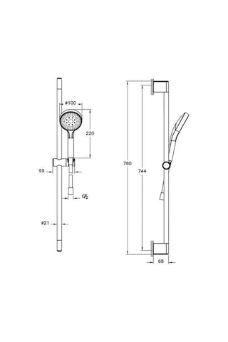 Artema Base Round 1f A45909 Sürgülü El Duşu Takımı Gri