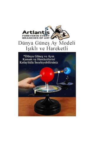 Dünya Güneş Ay Modeli Işıklı Ve Hareketli 1 Adet Güneş Sistemi Deney Seti Astronomi Solar Sistem Deney Seti
