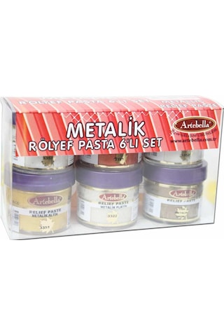 Artebella Metalik Rölyef Pasta ARPM0001 50 cc 6'Lı Set-1
