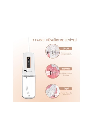 Valkyrie Şarj Edilebilir Taşınabilir Ağız Duşu Diş Protez Bakım 4 Başlıklı Sessiz Çalışma