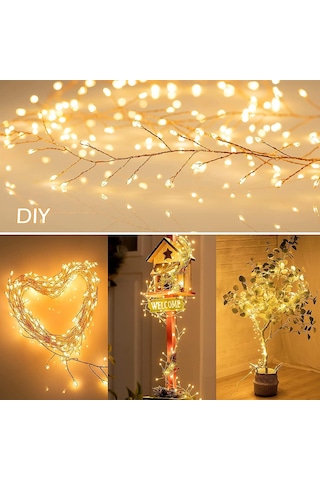 6 Metre 200 Led Gün Işığı Uzaktan Kumandalı, 8 Modlu Usb Peri Işığı
