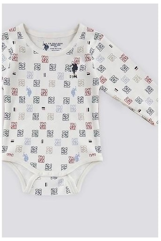 U.S. Polo Assn. Erkek Bebek 2'li Uzun Kollu Body Seti Krem