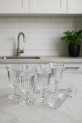 Dublin Flüt 6 Lı Kahve Yanı Su Bardak