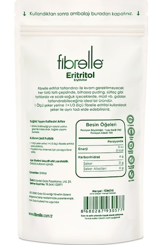 Fibrelle Eritritol Sıfır Kalori Erythritol 400 G