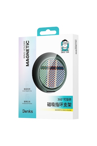 Benks Magnetik Özellikli 360 Dönebilen Passion Green 600d Kevlar Tasarımlı Parmak Ring Stand Yeşil