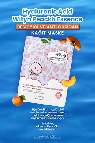 Hyalüronik Asit Ve Şeftali Ile Nemlendirici Kağıt Maske Mask