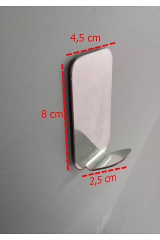 Paslanmaz Çelik Kendinden Yapışkanlı 4 Lü Paket Radiuslu Dikdörtgen Krom Bornoz Havlu Askısı Diğer