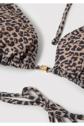 Mavi - Leopar Desenli Bikini Üstü 1914167-33653 Kahverengi
