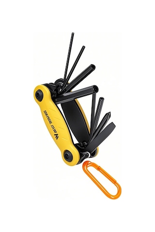 Yaozixa S2 Çelik 8'li Kloplu Bisiklet Tamir Aracı - Antirüzgar, Yüksek Sertlik, Taşınabilir, Sarı Çok Renkli