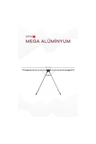 Perilla Mega Alüminyum Katlanır Çamaşır Kurutmalık 17,5 Metre Gri