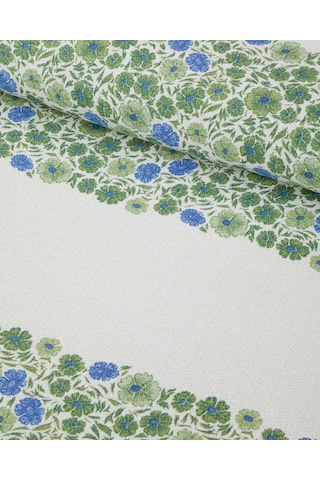 English Home Forest Blossom Baskılı Pamuklu Tek Kişilik Pike 150x220 Cm Yeşil Yeşil