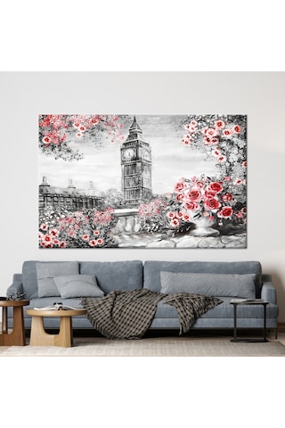 70x100cm 1 Parça Kanvas Tablo, Soyut Peyzaj Kanvas Dekor