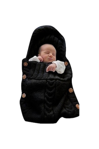 Beyaz 0-6 Ay Bebek Örme Düğme Yenidoğan Bebek Uyku Tulumu Kundak Battaniye Wrap