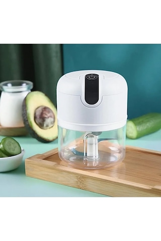 Qianfan Sarjlı Mini El Rondosu Çelik 3 Bıçaklı 250 Ml Hazneli