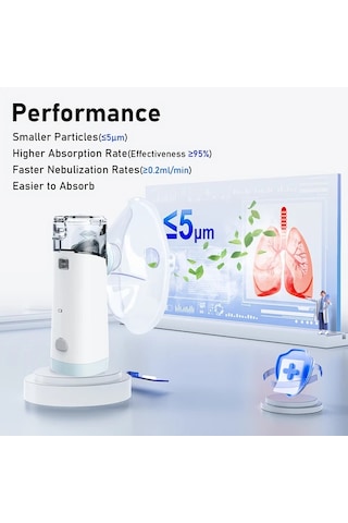 Elmpaly Kahverengi Kompakt Taşınabilir Mesh Nebulizatör Otomatik Temizleme Ev Ofis Outdoor.