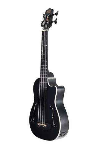Kala Black Journeyman Maun Akustik-elektro U Bass Mini Bas Gitar