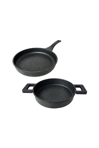 Essenso Döküm Gövde Granit İç Yüzey 28cm Tava Ve 20 Cm Sahan Seti