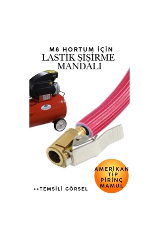 M8 Hortum Girişli Sibop Ucu Hava Lastik Şişirme Mandalı: Dayanıklı Pirinç Gövde, Kolay Montaj, Sızdırmaz Basınç Kilidi Ve Profesyonel Oto Lastik Şişirici Adaptör Başlığı