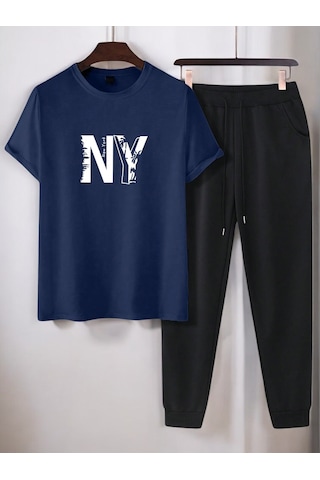 Uyguntarz Unisex New York Baskılı Eşofman Takımı Lacivert
