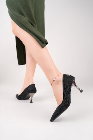 Nesilshoes Nesil Shoes Özma 6177 Siyah Topuklu Kadın Stiletto